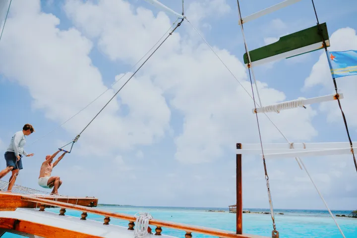 a group of people on a boat