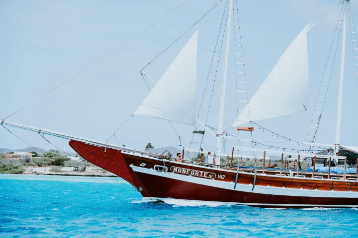 a large ship in the water