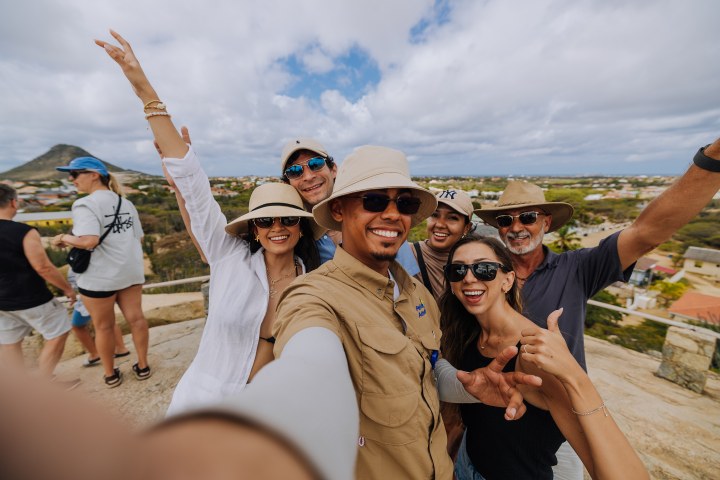 a group of people posing for the camera