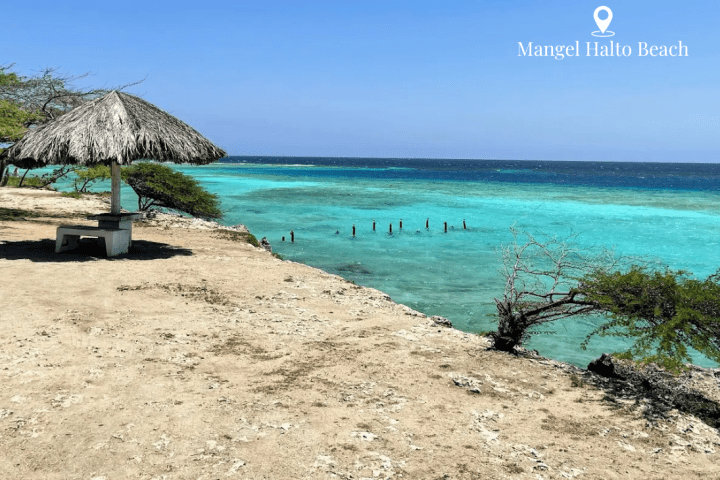 a sandy beach next to a body of water