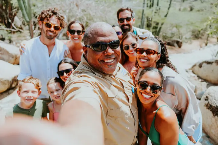 a group of people swimming in a body of water