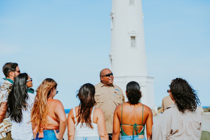 a group of people on a beach