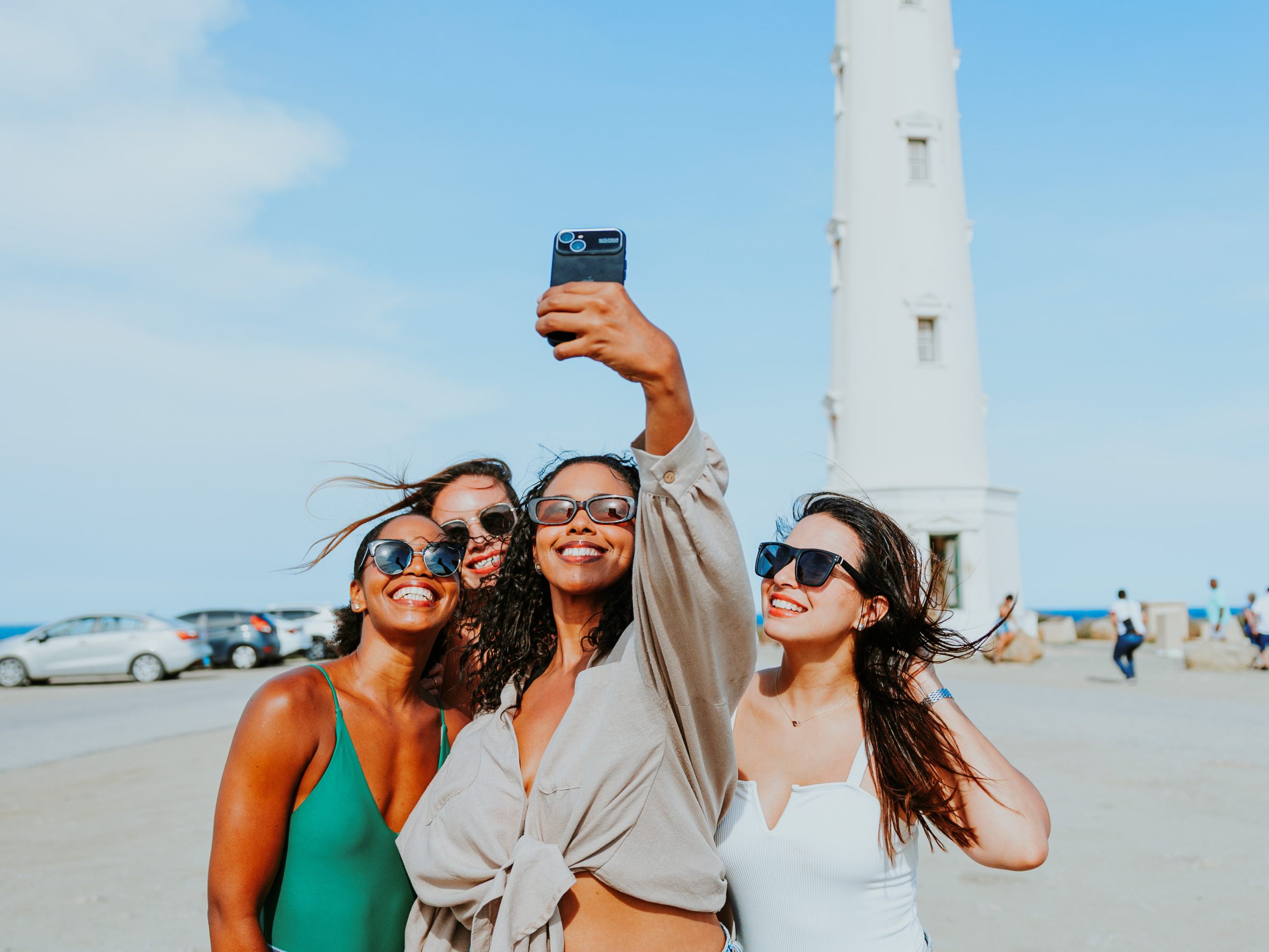 a group of people posing for the camera