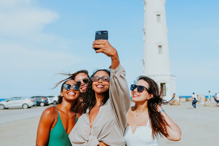 a group of people posing for the camera