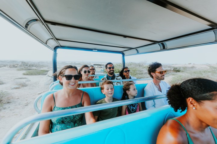 a group of people in a pool of water
